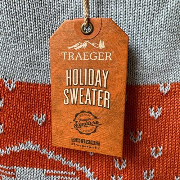 NWT Traeger Gray & Pumpkin Long Sleeve Sweater with Farm Scene - Men's XXL - Picture 11 of 16